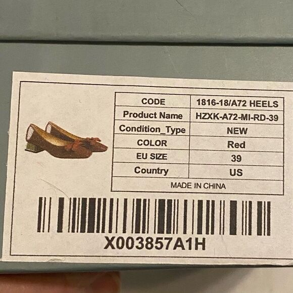 C.PARAVANO Women’s Red Block Heels Size EU 39 US 8 Square Toe Patent Leather New - Picture 4 of 12